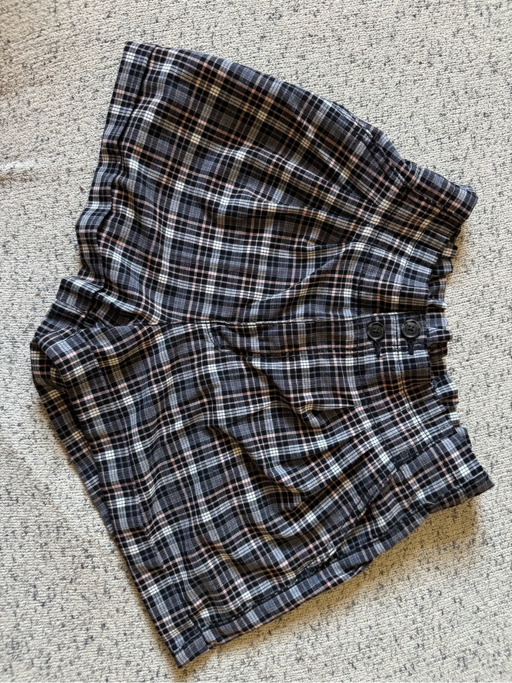 Plaid High-Waist Women’s Shorts - Black, Gray, & Pink